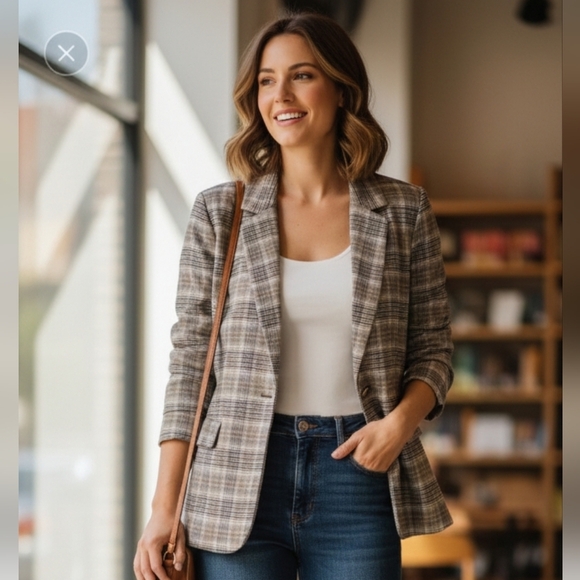Unbranded Jackets & Blazers - New Unbranded Brown Plaid Blazer Jacket - Size XXL